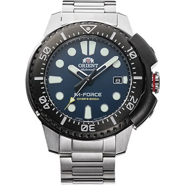 Orient Armbanduhr Herren Automatik M Force RA AC0L07L00B, Automatikuhr, 45 mm, silber