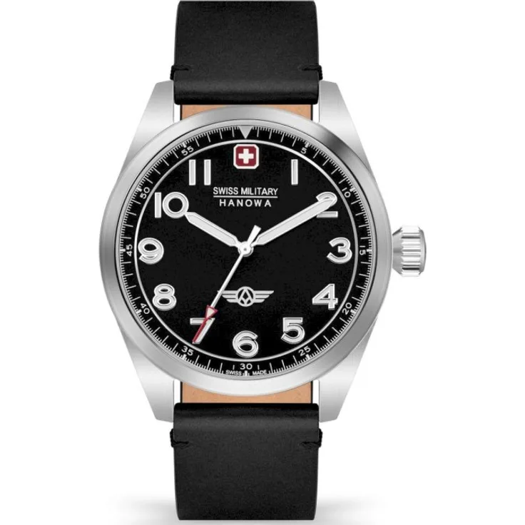 Swiss Military Hanowa Armbanduhr Herren Chrono Falcon SMWGA2100401, Quarzuhr, 42 mm, schwarz