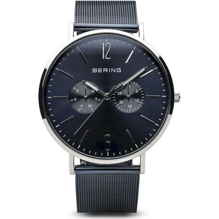 Bering Armbanduhr Herren Chronograph 14240 303,Analoguhr, 40 mm, blau