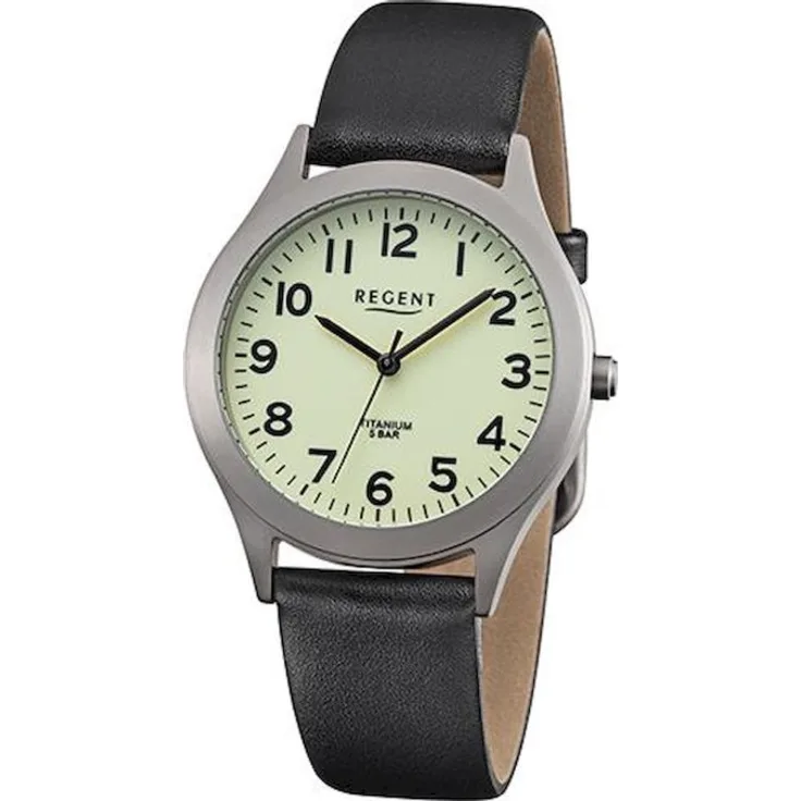 Regent Armbanduhr Herren Chronograph F 1268, Analoguhr, 36 mm, braun
