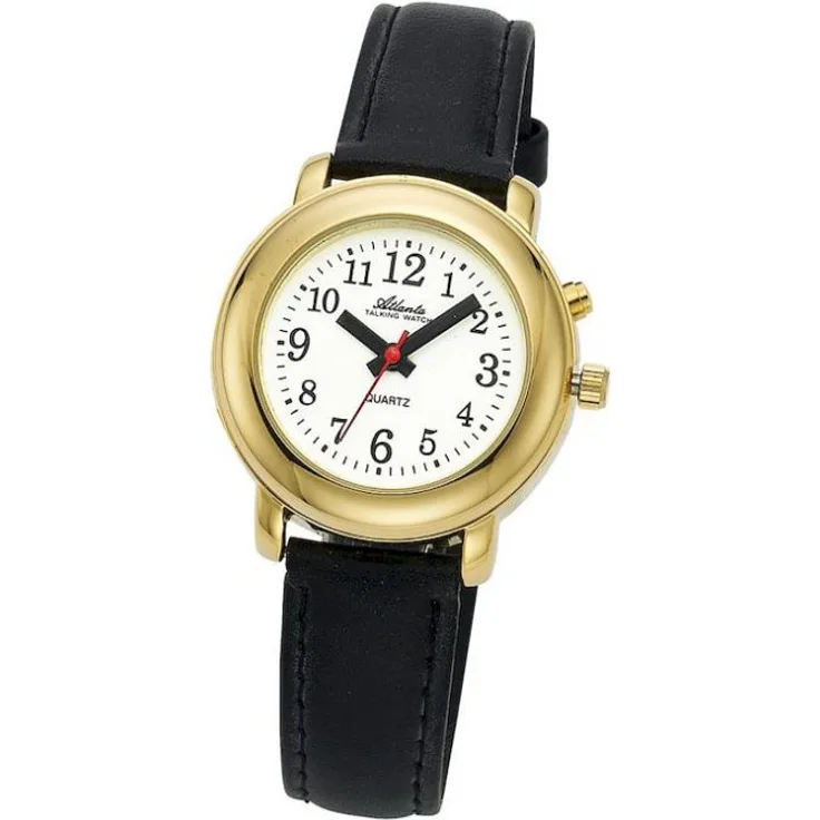 Atlanta sprechende Armbanduhr 8916 9, Analoguhr, 33 mm, schwarz