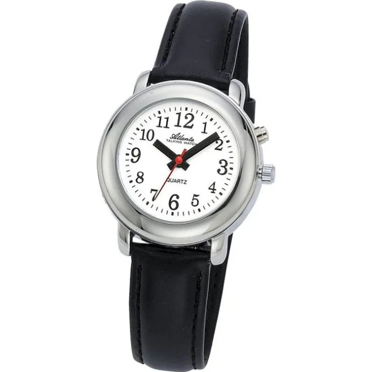 Atlanta sprechende Armbanduhr 8916 19, Analoguhr, 33 mm, schwarz