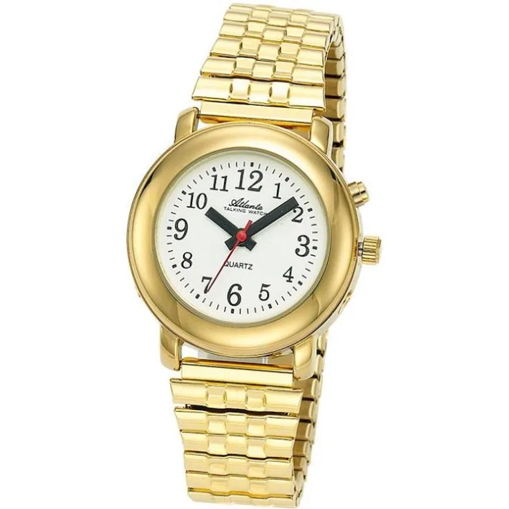 Atlanta sprechende Armbanduhr 8915 9, Quarzuhr, 33 mm, gelbgold