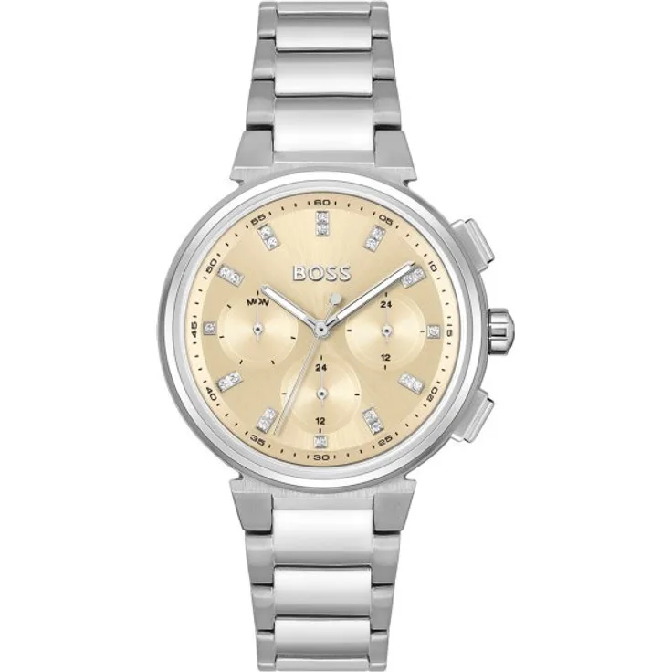 Boss Armbanduhr Damen Quarz One Women 1502676, Quarzuhr, 38 mm, silber