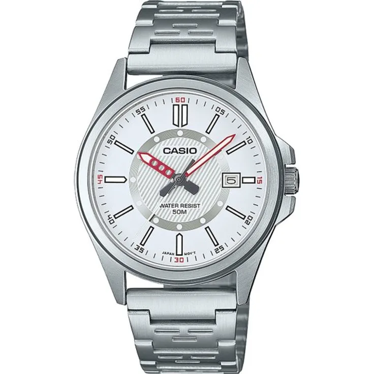 Casio Armbanduhr Herren Quarz Collection MTP E700D 7EVEF, Quarzuhr, silber