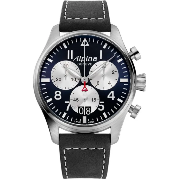 Alpina Armbanduhr Herren Quarz Startimer AL 372NS4S6, Quarzuhr, 44 mm, schwarz