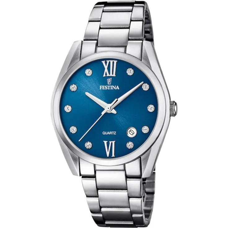 Festina Armbanduhr Damen F16790 C Boyfriend Kollektion, Quarzuhr, 29 mm, silber