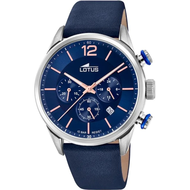 Lotus Armbanduhr Herren Chronograph 18689 2 Chronograph, Quarzuhr, 43 mm, blau