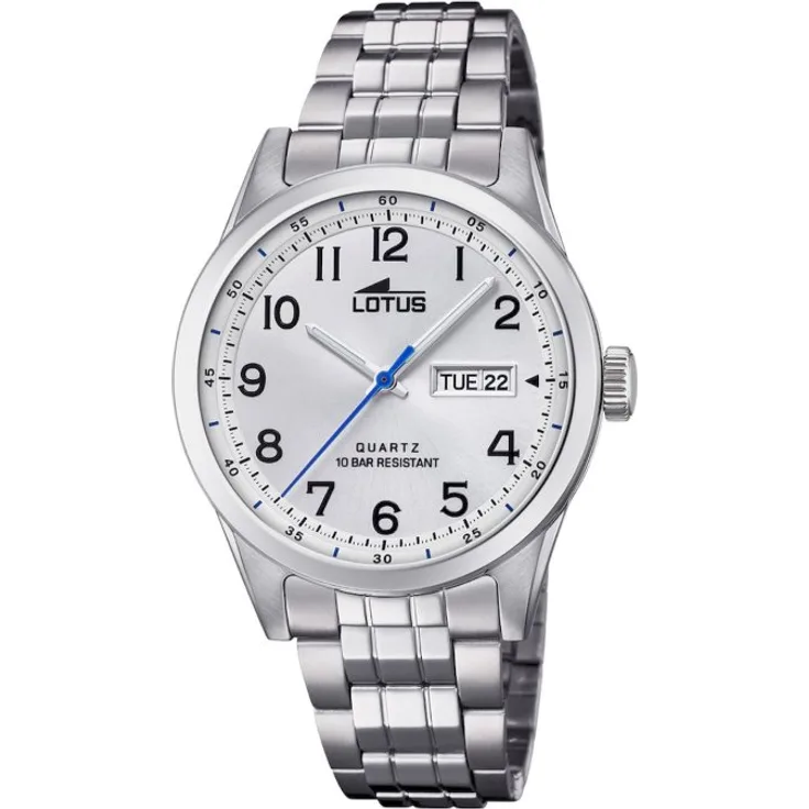 Lotus Armbanduhr Herren Chronograph 18670 1 Stahlband Klassisch, Quarzuhr, 42 mm, silber