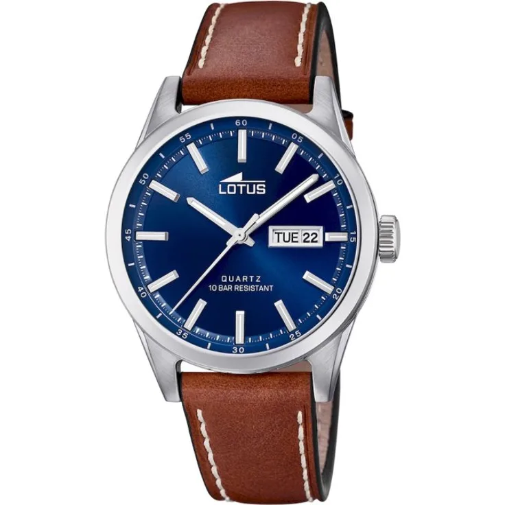 Lotus Armbanduhr Herren Chronograph 18671 3 Stahlband Klassisch, Quarzuhr, 42 mm, braun