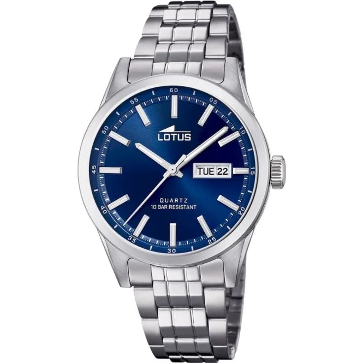 Lotus Armbanduhr Herren Chronograph 18670 3 Stahlband Klassisch, Quarzuhr, 42 mm, silber