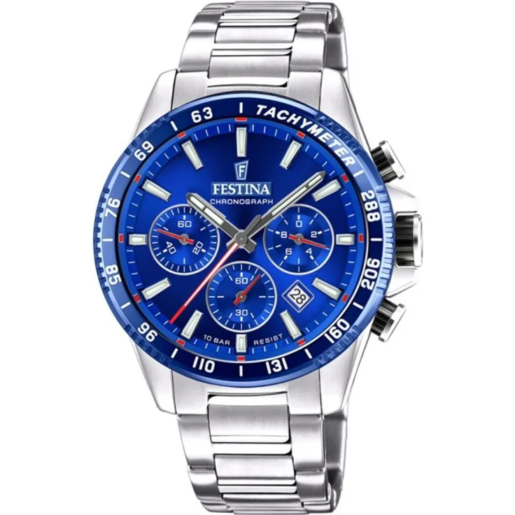 Festina Herren Uhr F20560/3 Chronograph Edelstahl mit Datumsanzeige