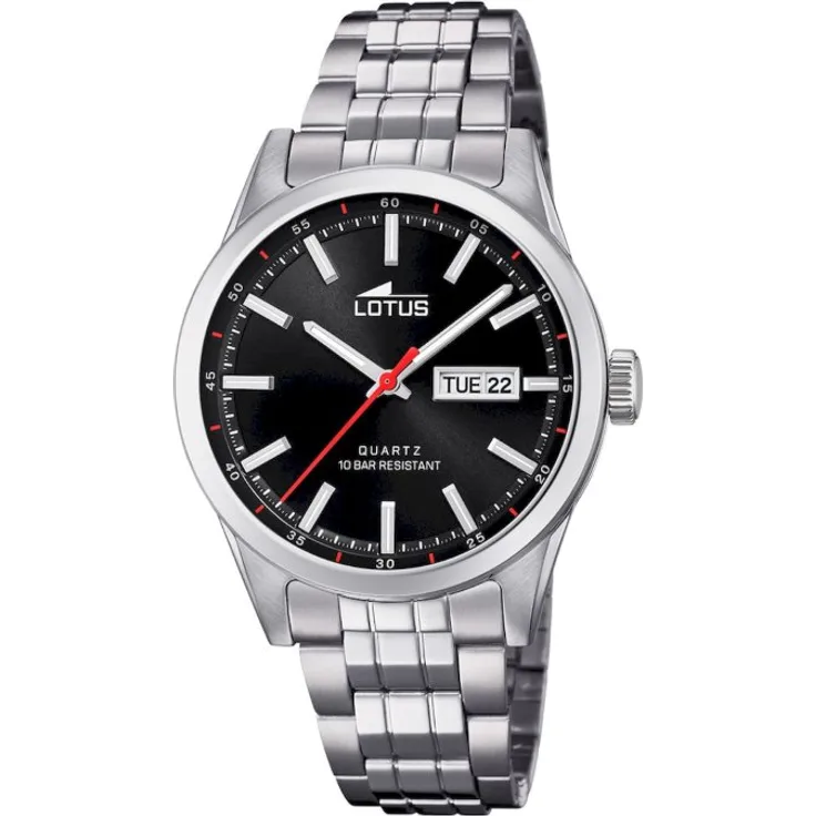 Lotus Armbanduhr Herren Chronograph 18670 4 Stahlband Klassisch, Quarzuhr, 36 mm, silber