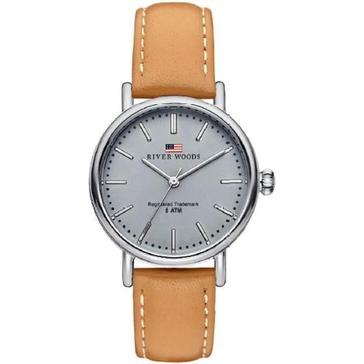 River Woods Armbanduhr Damen Oswego RW340013, Analoguhr, 34 mm, braun