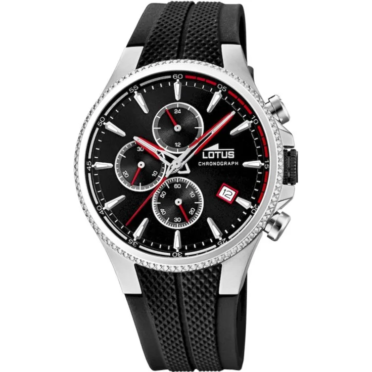 Lotus Armbanduhr Herren Chronograph 18621 2, Quarzuhr, 42 mm, schwarz