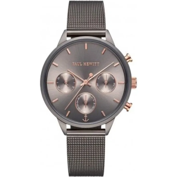 Paul Hewitt Armbanduhr Unisex PH E GRM GRM 52S EVERPULSE GR MTL IP GR MTL MSH STRP, Analoguhr, 38 mm, grau