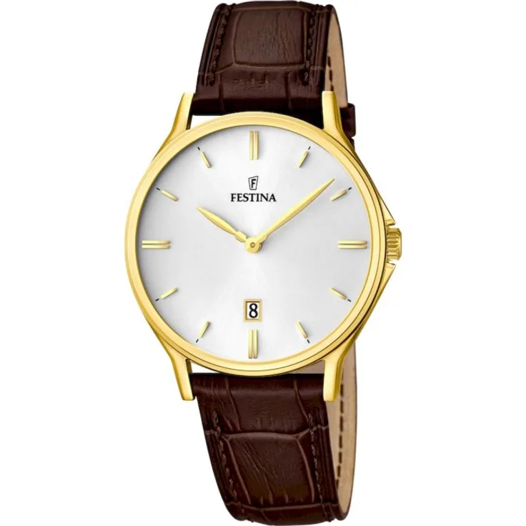 Festina Armbanduhr Herren Chronograph Klassik F16747 1, Analoguhr, 39 mm, braun