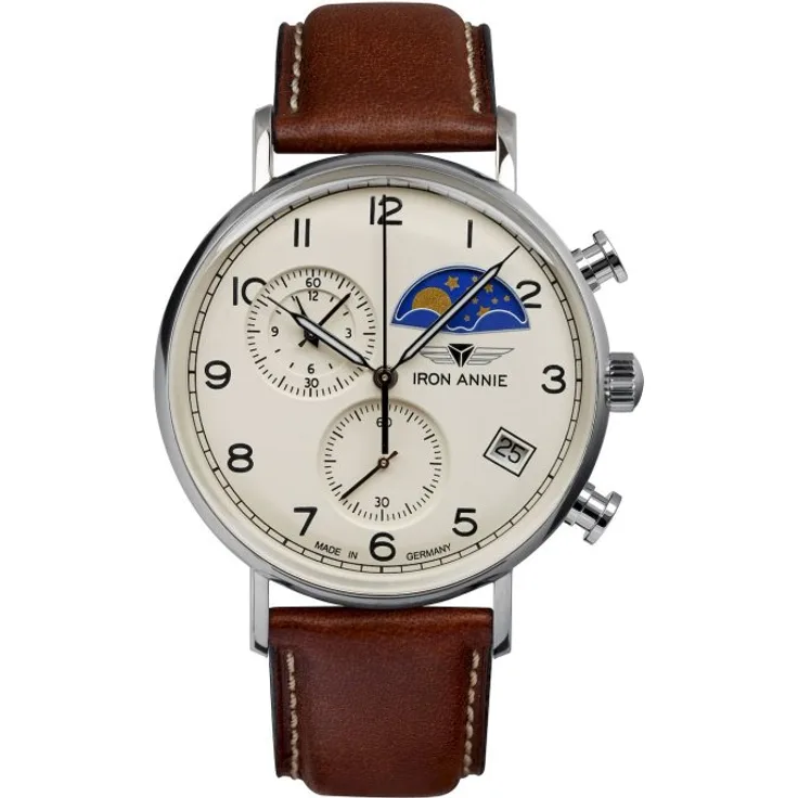 Iron Annie Armbanduhr Herren Quarz Amazonas Impressionen 5994 5, Quarzuhr, 41 mm, braun