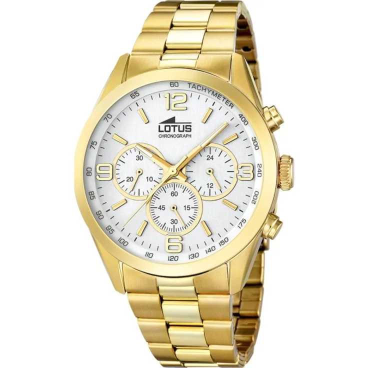 Lotus Armbanduhr Herren Chronograph Sport Minimalist 18153 1, Quarzuhr, 43 mm, gelbgold