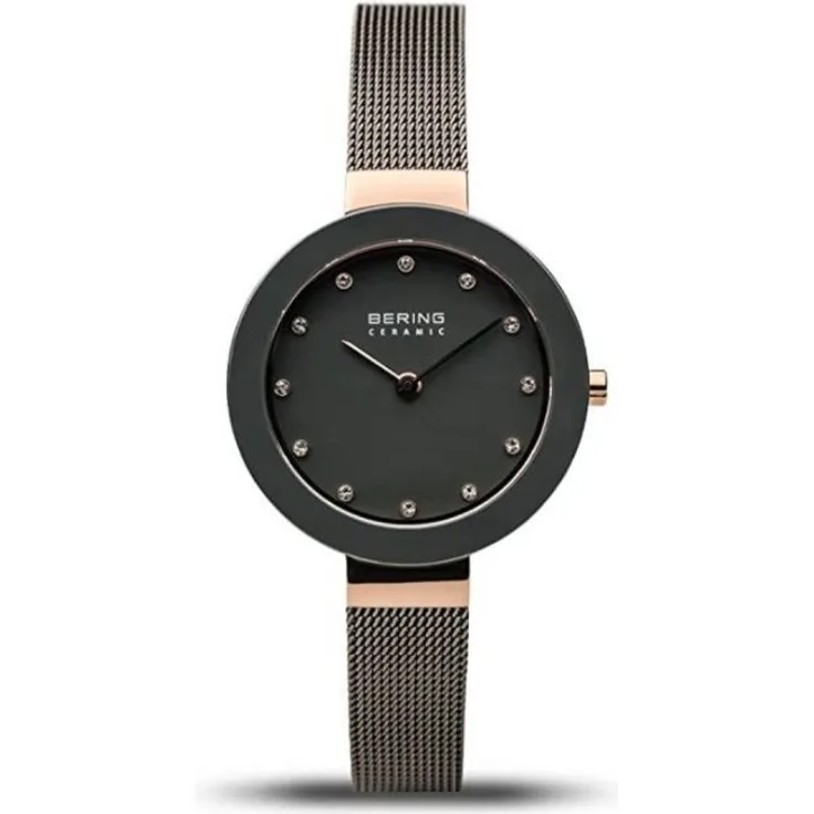 Bering Armbanduhr Damen Quarz Ceramic Collection 11429 369, Quarzuhr, 29 mm, roségold