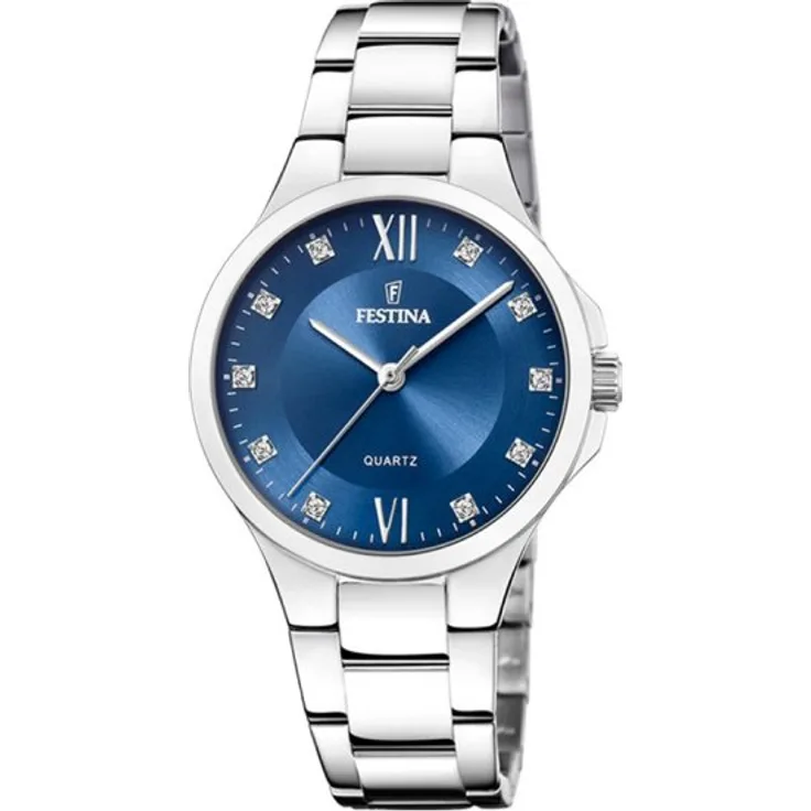 Festina Armbanduhr Damen Quarz Mademoiselle F20582 3, Quarzuhr, 34 mm, silber