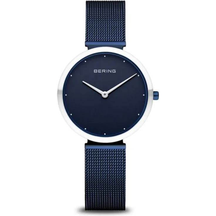 Bering Armbanduhr Damen Quarz Classic 18132 397, Quarzuhr, 32 mm, blau