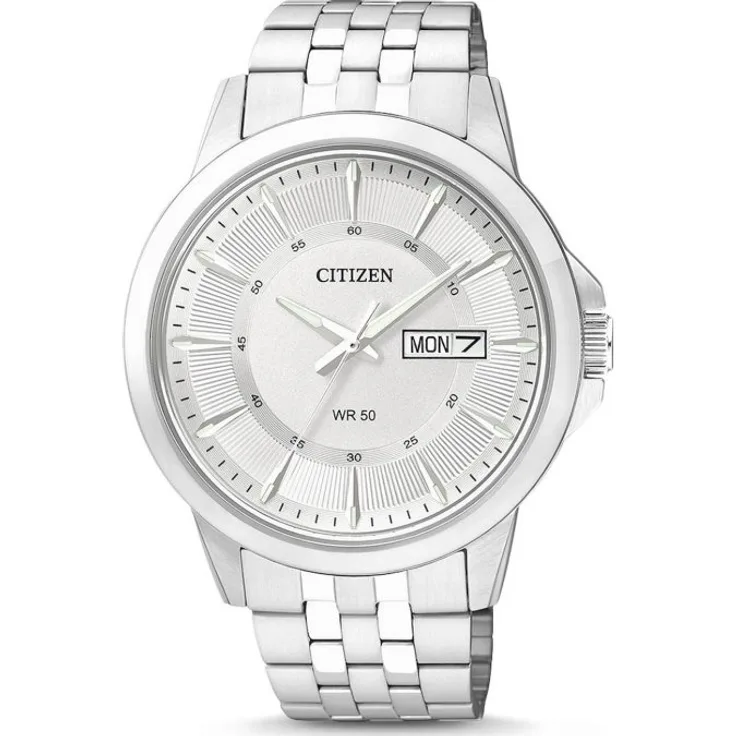 Citizen Armbanduhr Herren Chronograph Basic Herren BF2011 51AE, Analoguhr, 41 mm, silber