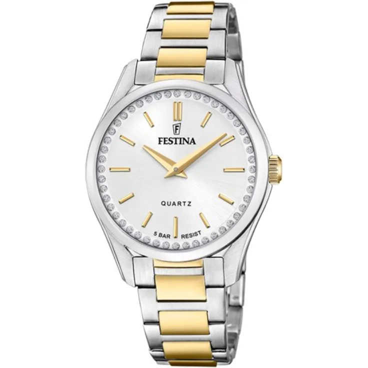 Festina Damen Uhr F20619/1 Edelstahl bicolor