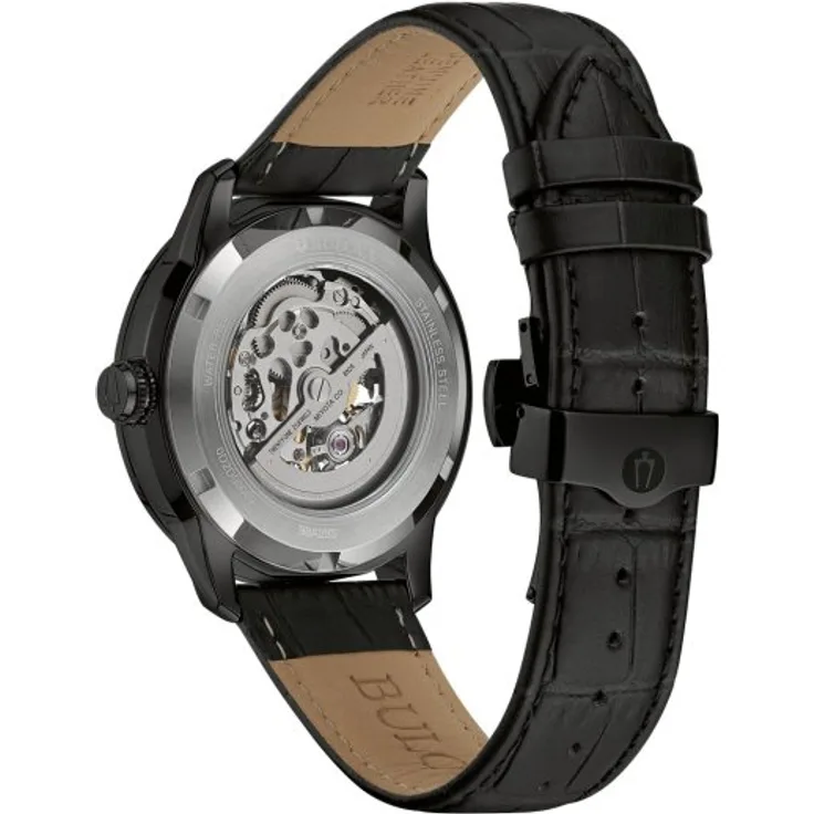 Bulova Armbanduhr Herren Chronograph Automatik 98A283, Automatikuhr, 43 mm, schwarz
