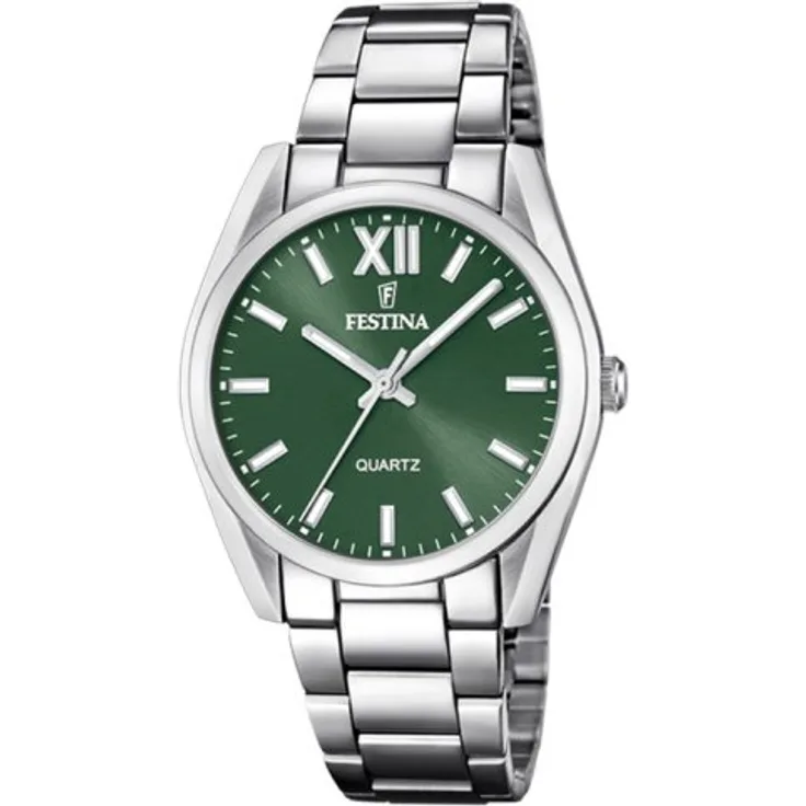 Festina Armbanduhr Damen Quarz Boyfriend F20622 4, Quarzuhr, 36,8 mm, silber