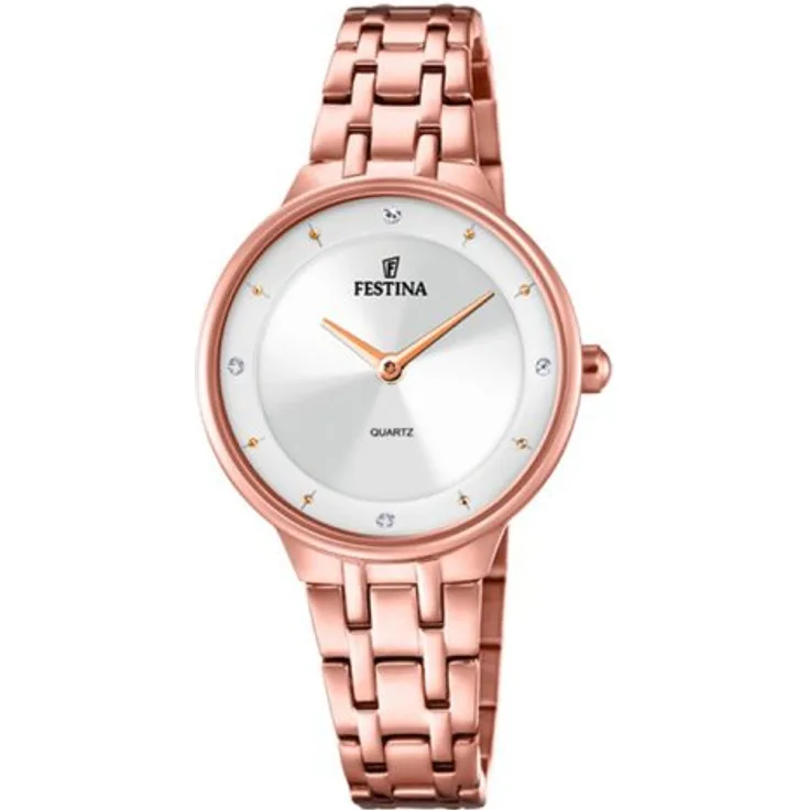 Festina Armbanduhr Damen Quarz Mademoiselle F20602 1, Quarzuhr, 30,5 mm, roségold
