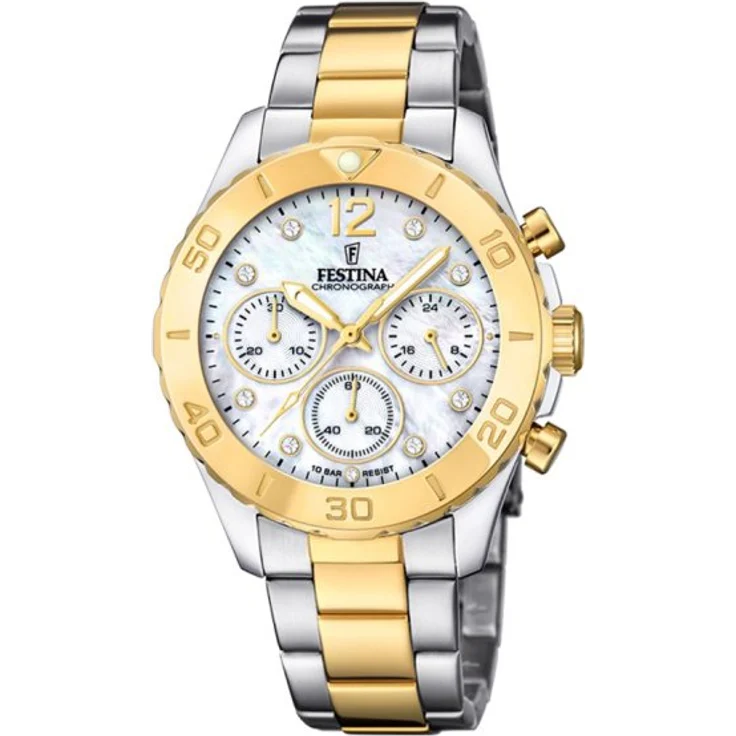 Festina Damenuhr F20604/1 Boyfriend Edelstahl, perlmutt – Bild 1