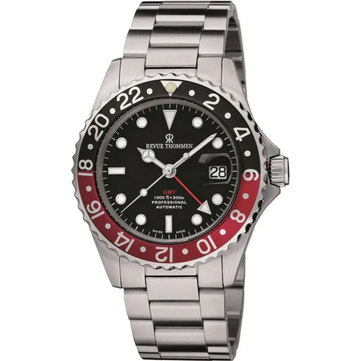 Revue Thommen Armbanduhr Herren Chrono Diver GMT 17572.2136, Automatikuhr, 42 mm, silber