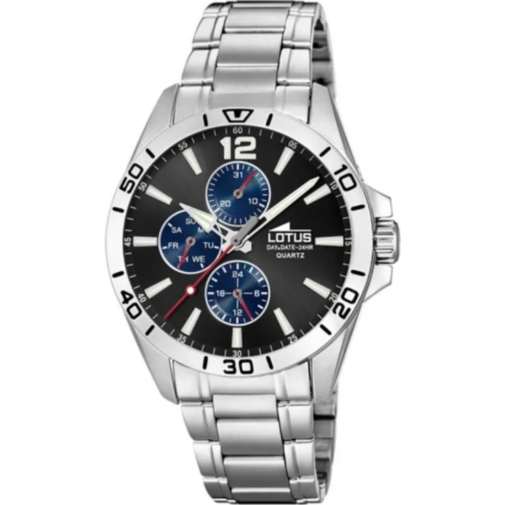 Lotus Armbanduhr Herren Chronograph 18812 2 Multifunktion, Quarzuhr, 34 mm, silber