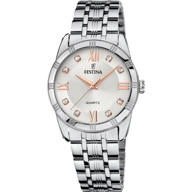 Festina Damen Uhr F16940-B Edelstahl Bicolor mit Schmucksteinen