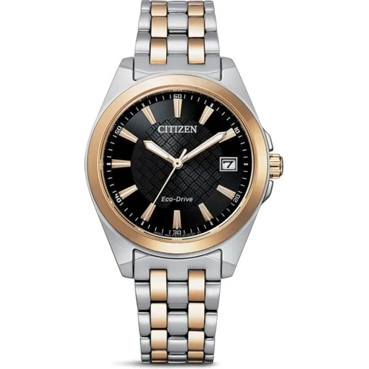 Citizen Armbanduhr Damen EO1213 85E ECO Drive,Quarzuhr, 33 mm, bicolor