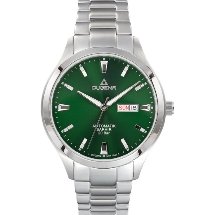 Dugena Armbanduhr Herren Chronograph Automatik Tresor Master 4460983, Automatikuhr, 42 mm, silber