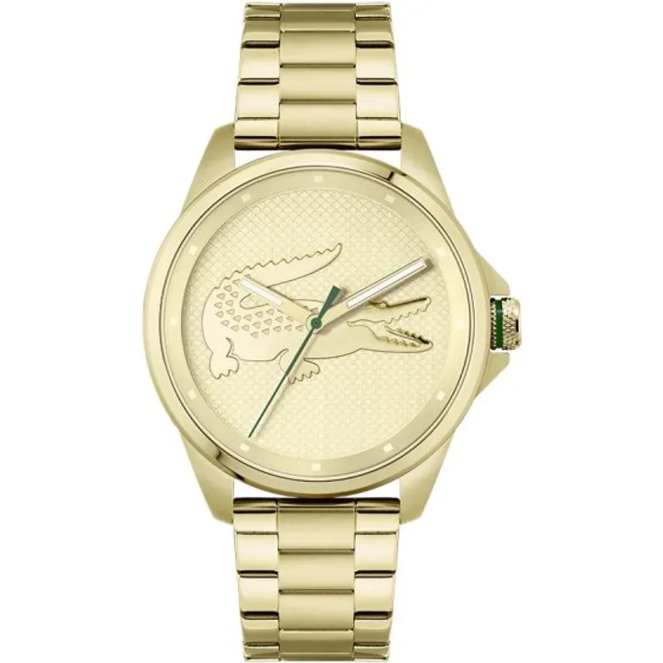 Lacoste Armbanduhr Herren Chronograph Quarz Lifestyle 2011133, Quarzuhr, 43 mm, gelbgold
