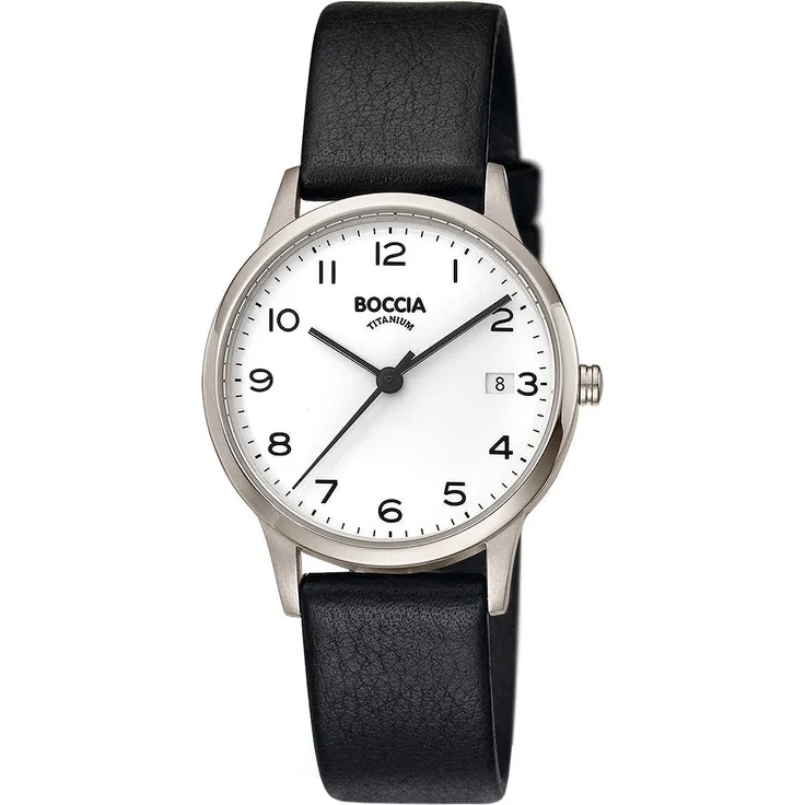 Boccia Damen Uhr 3310-01 Titan Leder schwarz
