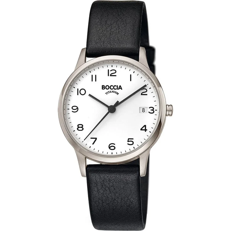 Boccia Damen Uhr 3310-01 Titan Leder schwarz – Bild 1