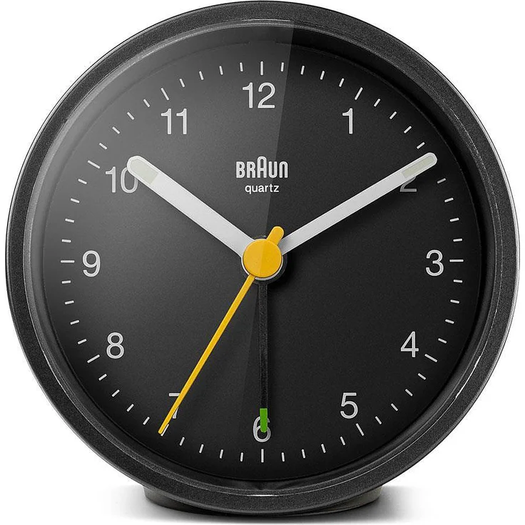 Braun BC12B Quarzwecker mit Licht, Schlummerfunktion, Batteriebetrieb, beleuchtete Zeiger