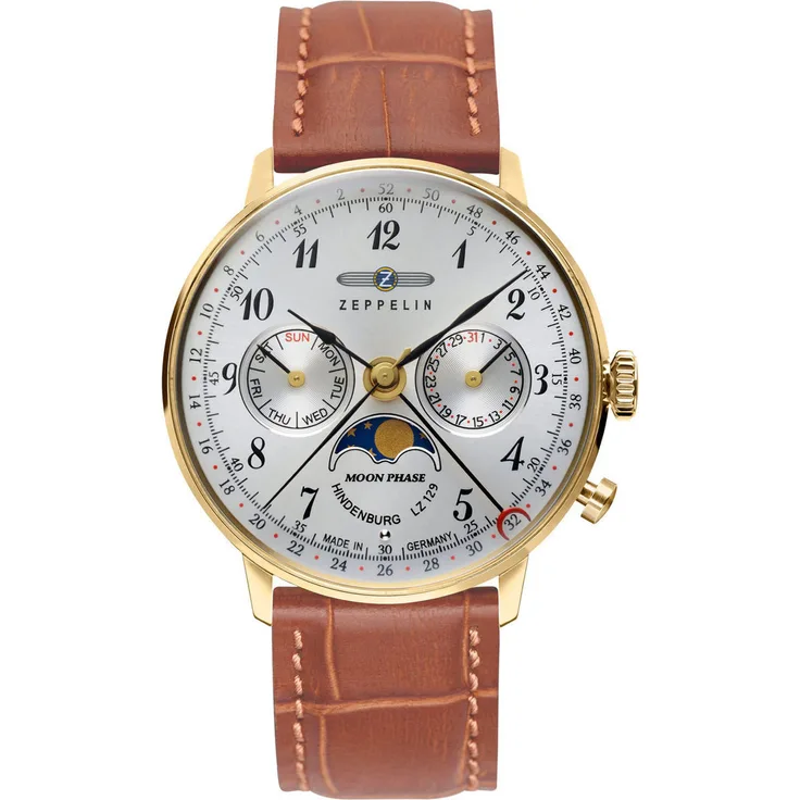 Zeppelin 7039-1 Hindenburg Mondphase Damenuhr 36mm 3ATM