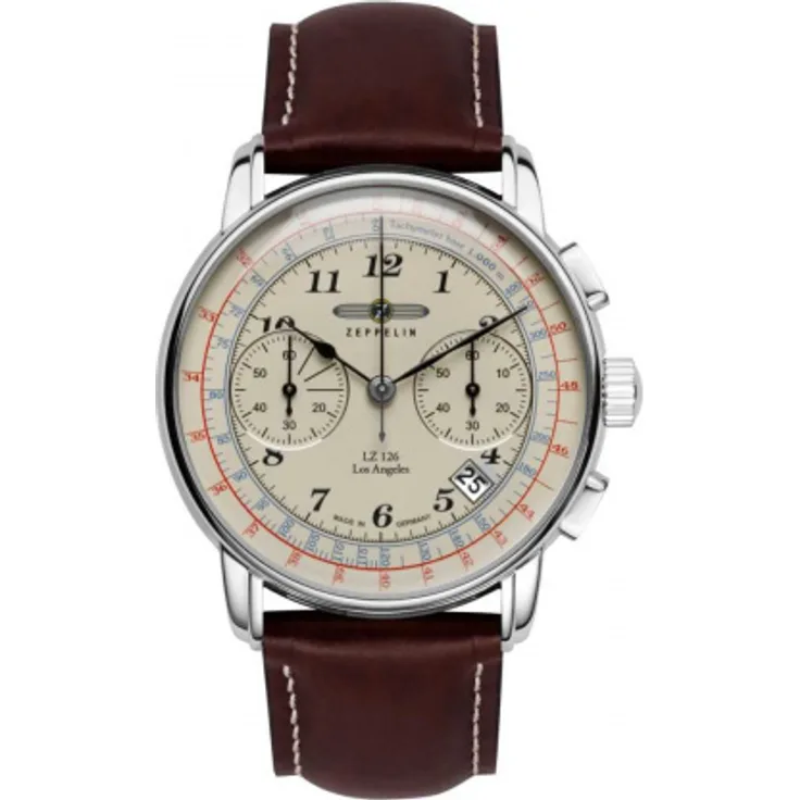 Zeppelin Los Angeles LZ126 Herren Chronograph 7614 5 Lederband 42 mm