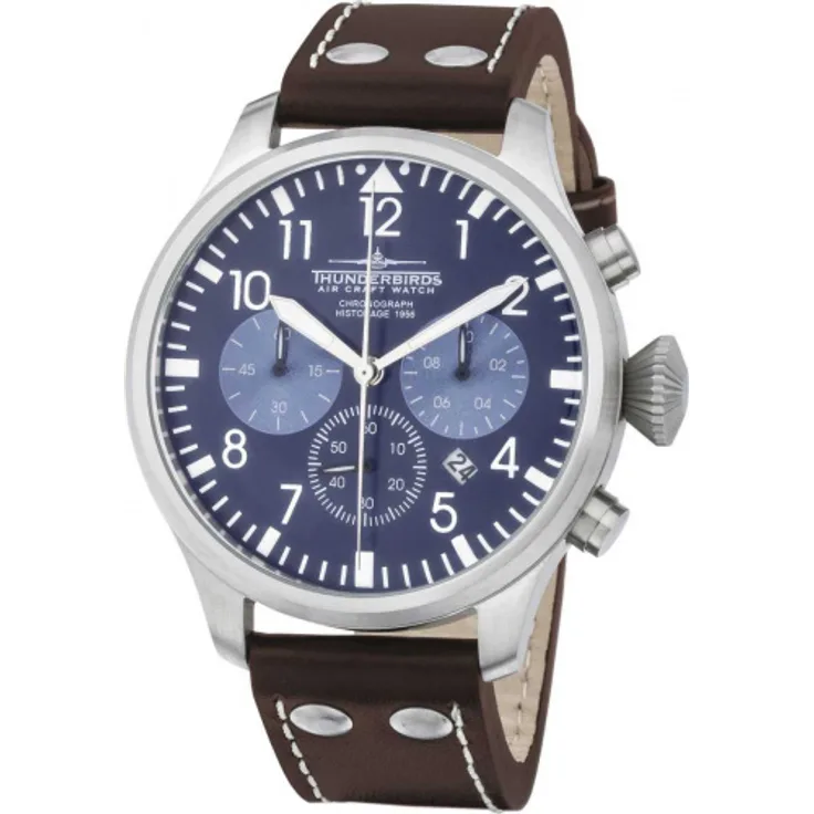 Thunderbirds Flieger Herren Chronograph TB1076 02 Lederband 47 mm