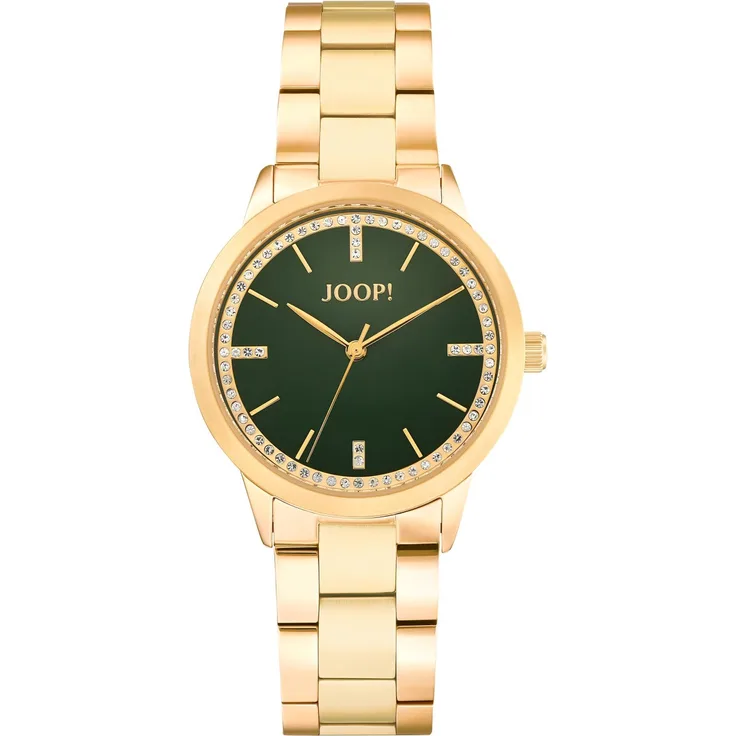 Joop! Damen Armbanduhr 2035052 IP Zirkonia, gelbgold
