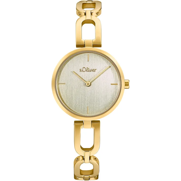 s.Oliver Damen Armbanduhr 2033524 Edelstahl IP, gelbgold