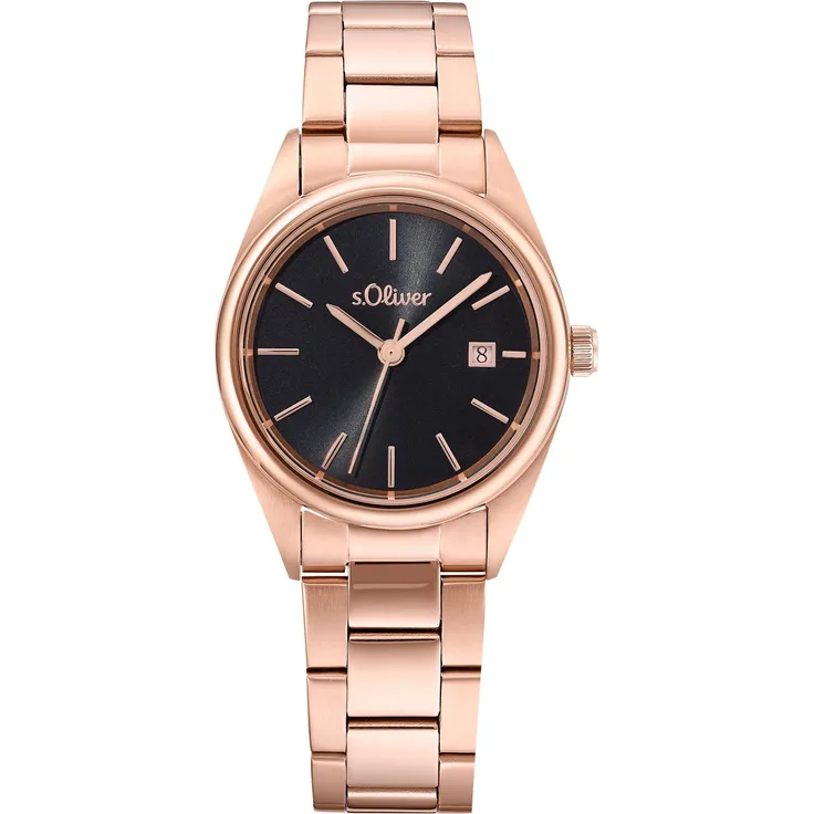 s.Oliver Damen Armbanduhr 2033533 Edelstahl IP, rosé