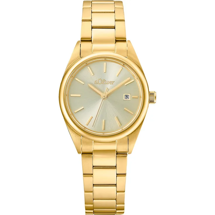 s.Oliver Damen Armbanduhr 2033532 Edelstahl IP, gelbgold
