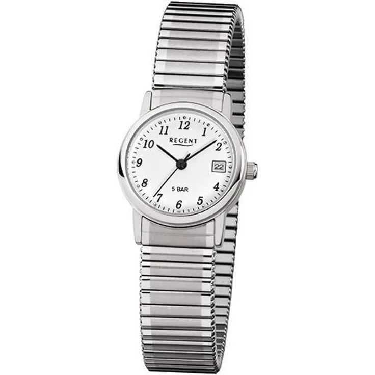 Regent Damen Armbanduhr 7610.40.99 F 888 Edelstahl Zugband