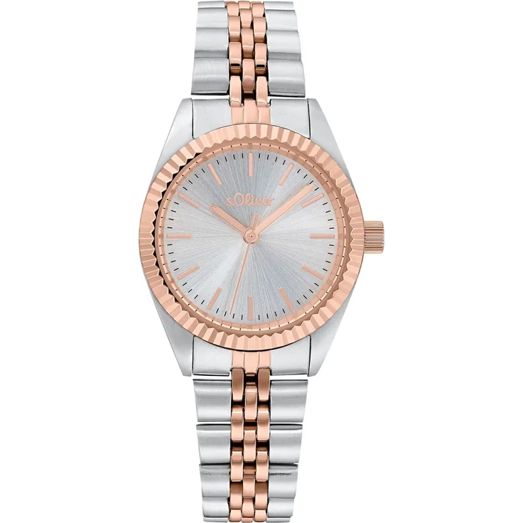 s.Oliver Damen Armbanduhr 2033525 Edelstahl teil IP, rosé